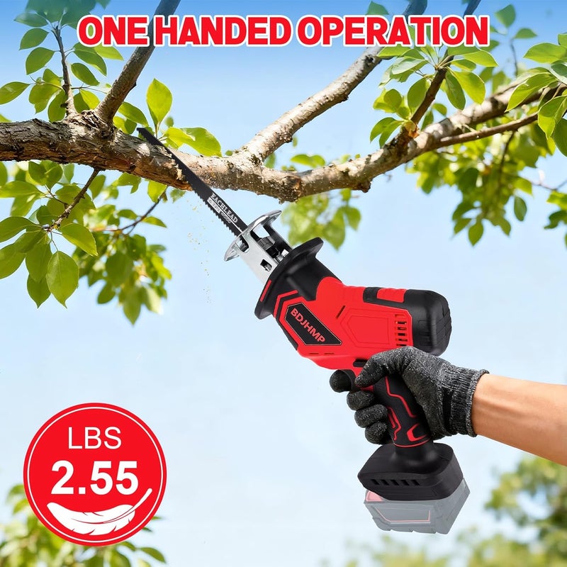 BDJHMP منشار متردد لاسلكي، 2800 دورة في الدقيقة، متوافق مع بطارية Milwaukee 18V (أداة فقط)، محرك بدون فرش مع 10 شفرات منشار، محمول لقطع الخشب و PVC - Image 4